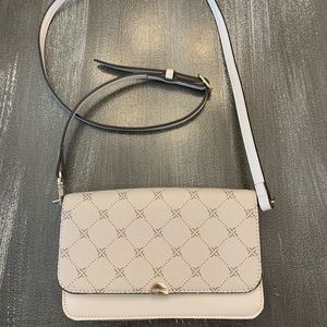 Cream and pink Nine West crossbody bag.